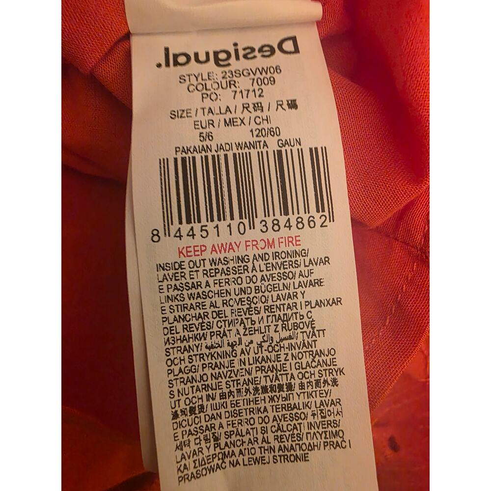 NWT Desigual Girls Vest Fresia Tiered Eyelet Lace Dress Coral Size 5/6 MSRP $115 - Picture 6 of 7
